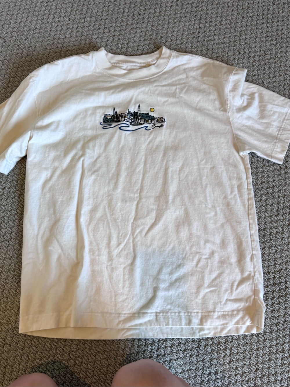 Hollister Men's Boxy Heavyweight Graphic Tee - Cream